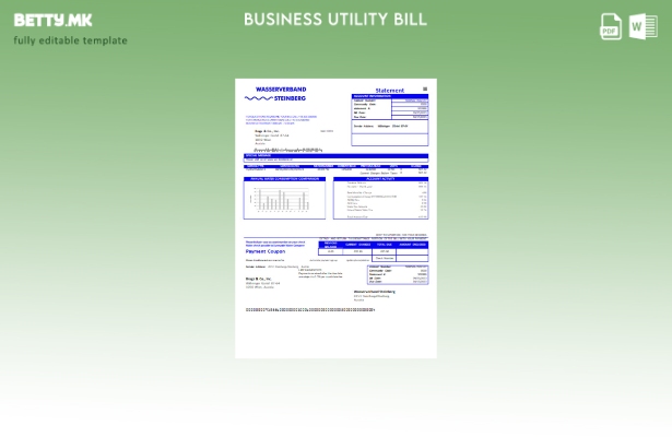 Деловна сметка за водоснабдување Wasserverband Steinberg